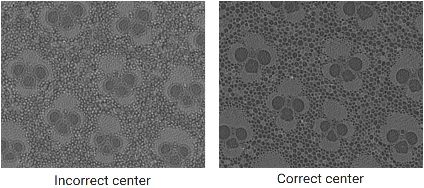 Artifacts caused by incorrect center-min