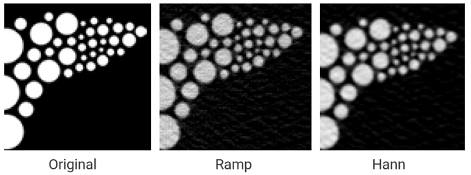 filter comparison for reconstruction