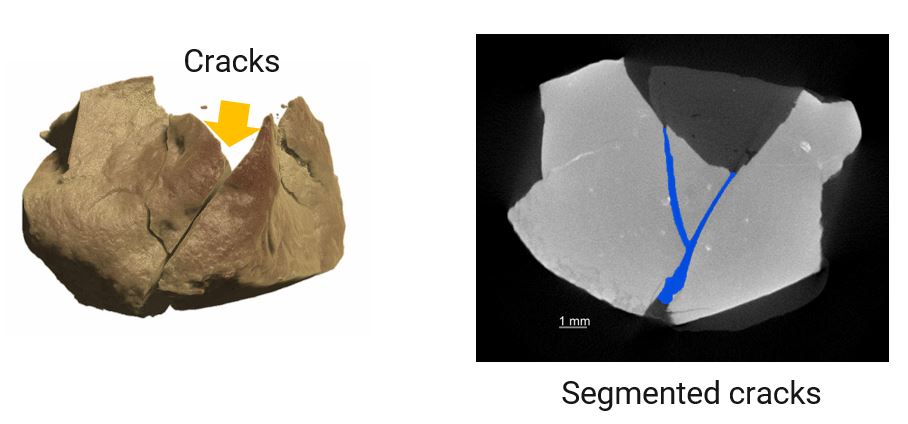 Cracked rock and X-ray CT scan