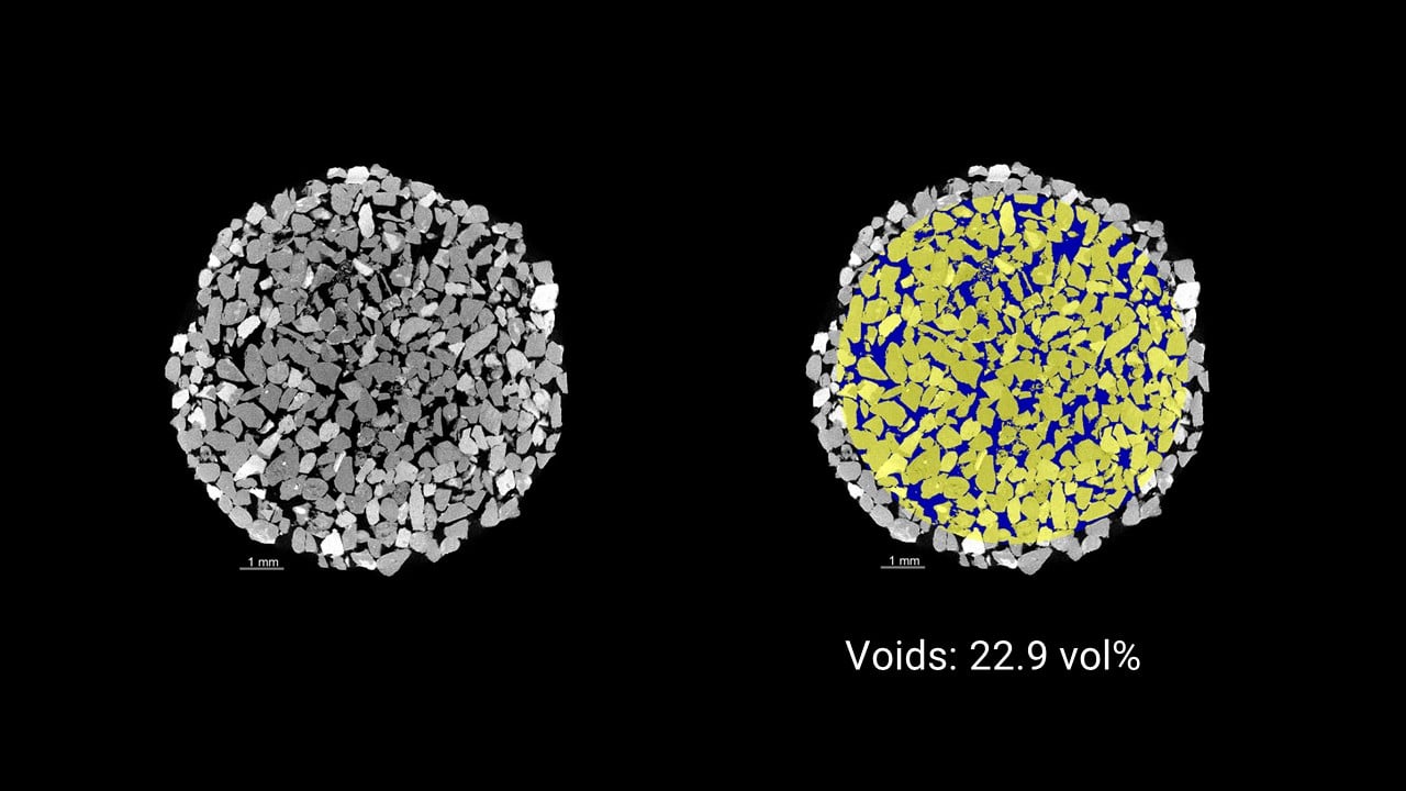 Sandstone Idaho Gray sand grain and void segmentation