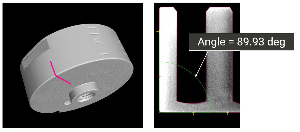 Dimensional measurements of aluminum part