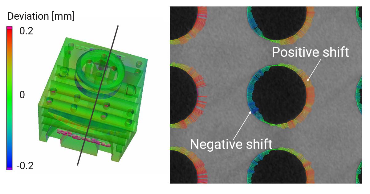 3D printed plastic part nominal vs actual comparison