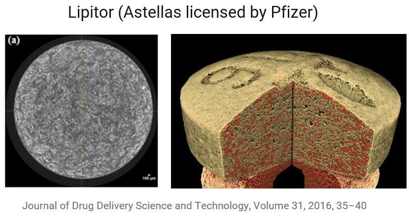 X-ray CT scan of Lipitor tablet