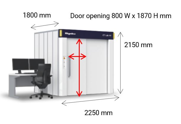 CT Lab HV enclosure dimensions